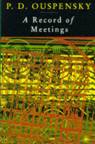 Cover of A Record of Meetings