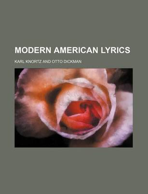 Book cover for Modern American Lyrics