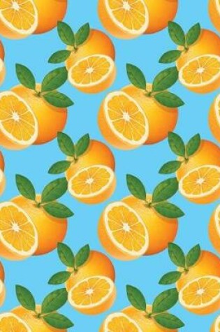 Cover of Composition Notebook Orange Fruit Pattern Blue