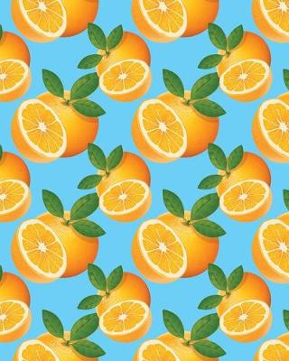 Book cover for Composition Notebook Orange Fruit Pattern Blue