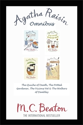 Book cover for Agatha Raisin Omnibus: The Quiche of Death, The Potted Gardener, The Vicious Vet and The Walkers of Dembley