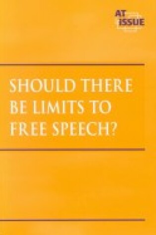 Cover of Should There be Limits to Free Speech?
