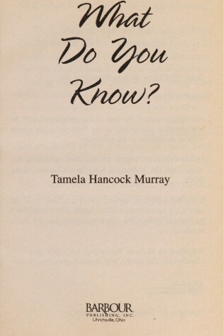 Cover of What Do You Know?