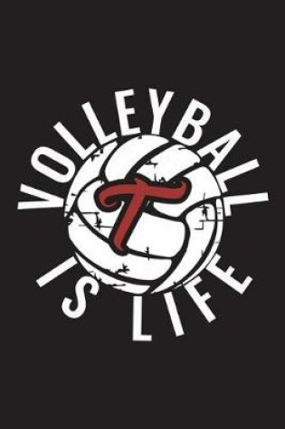 Cover of T Monogram Initial Volleyball Journal