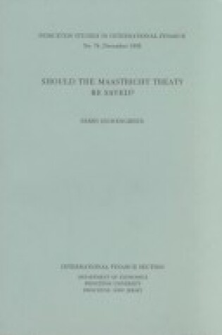 Cover of Should the Maastricht Treaty Be Saved?