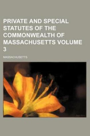 Cover of Private and Special Statutes of the Commonwealth of Massachusetts Volume 3