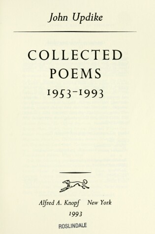 Cover of Collected Poems, 1953-1993.