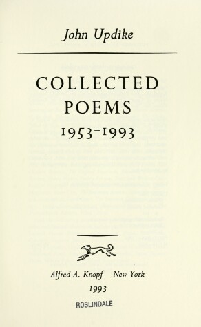 Book cover for Collected Poems, 1953-1993.