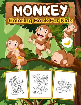 Book cover for Monkey Coloring Book for Kids