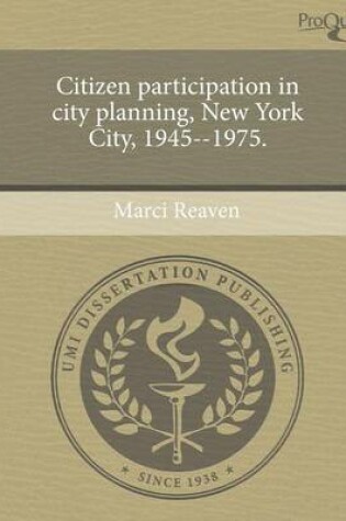 Cover of Citizen Participation in City Planning