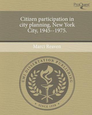 Book cover for Citizen Participation in City Planning