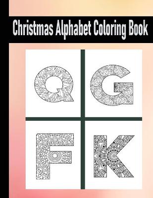 Book cover for Christmas alphabet coloring book