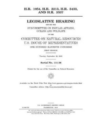 Cover of H.R. 1054, H.R. 2213, H.R. 3433, and H.R. 3537