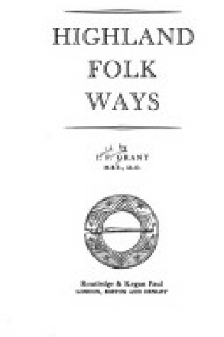 Cover of Highland Folk Ways