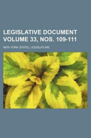 Cover of Legislative Document Volume 33, Nos. 109-111