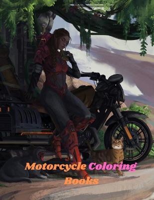 Book cover for Motorcycle Coloring Books