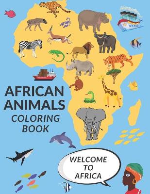 Book cover for African Animals Coloring Book