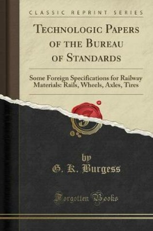 Cover of Technologic Papers of the Bureau of Standards