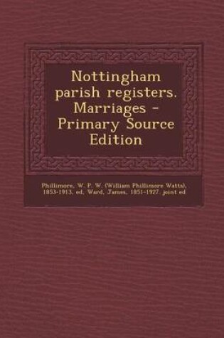 Cover of Nottingham Parish Registers. Marriages