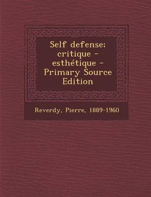 Book cover for Self Defense; Critique - Esthetique - Primary Source Edition