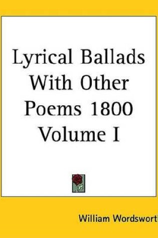 Cover of Lyrical Ballads with Other Poems 1800 Volume I