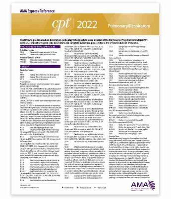 Cover of CPT Express Reference Coding Card 2022: Pulmonary/Respiratory