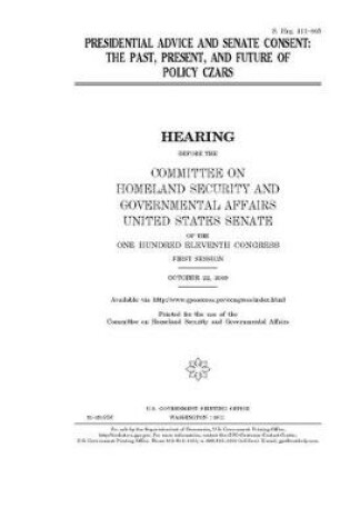 Cover of Presidential advice and Senate consent