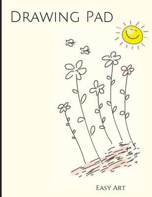 Book cover for Drawing Pad, cute flowers and sun drawing