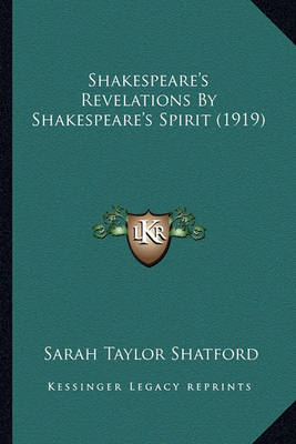 Book cover for Shakespeare's Revelations by Shakespeare's Spirit (1919)