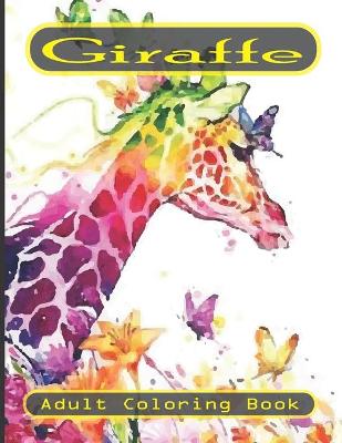 Book cover for giraffe adult coloring book