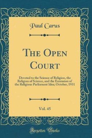 Cover of The Open Court, Vol. 45