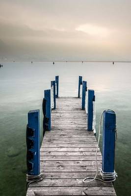 Book cover for A Walk Along a Rustic Pier with Royal Blue Pillars Journal