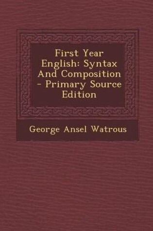 Cover of First Year English