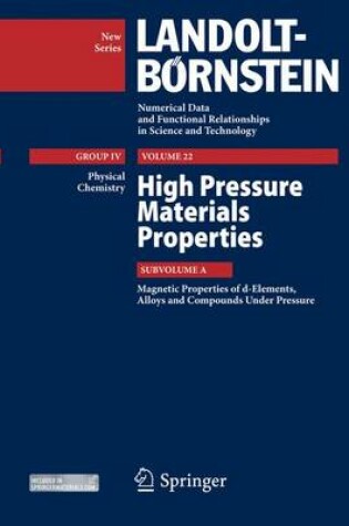 Cover of High Pressure Materials Properties