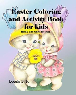 Book cover for Easter Coloring and Activity Book, Black and White Interior