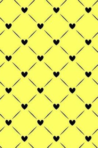 Cover of Journal Notebook Black Quilted Hearts Pattern 6
