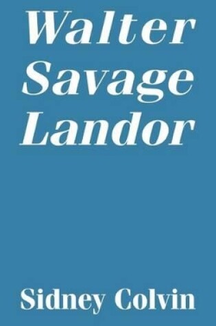 Cover of Walter Savage Landor