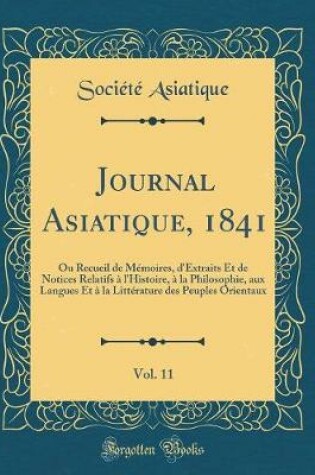 Cover of Journal Asiatique, 1841, Vol. 11