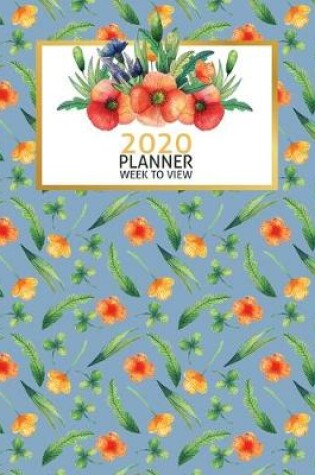 Cover of Blue & Orange Floral 2020 Week to View Planner