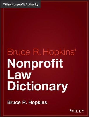 Book cover for Hopkins' Nonprofit Law Dictionary