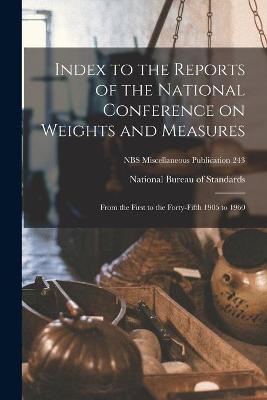 Cover of Index to the Reports of the National Conference on Weights and Measures