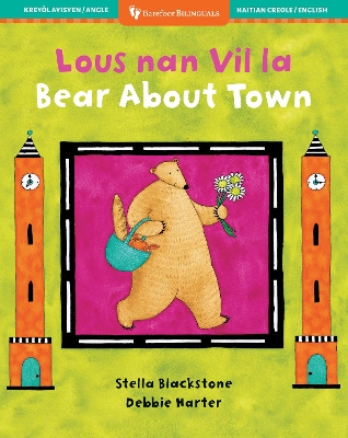 Book cover for Bear About Town (Bilingual Haitian Creole & English)