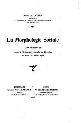 Cover of La morphologie sociale, conferences