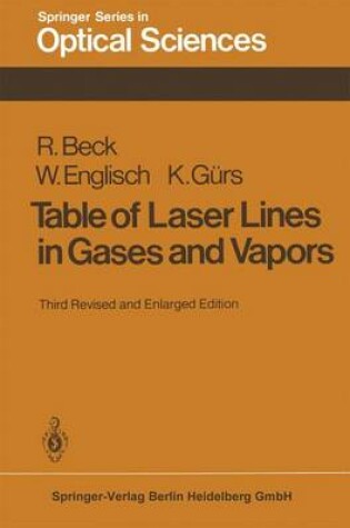 Cover of Table of Laser Lines in Gases and Vapors