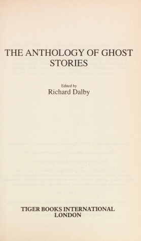 Book cover for The Anthology of Ghost Stories