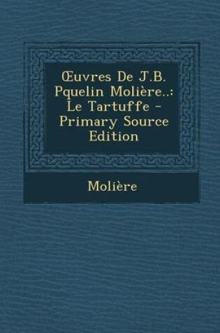 Cover of Uvres de J.B. Pquelin Moliere..