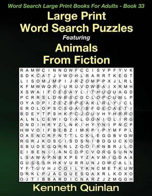 Book cover for Large Print Word Search Puzzles Featuring Animals From Fiction