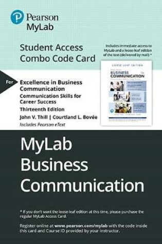 Cover of Mylab Business Communication with Pearson Etext -- Combo Access Card -- For Excellence in Business Communication