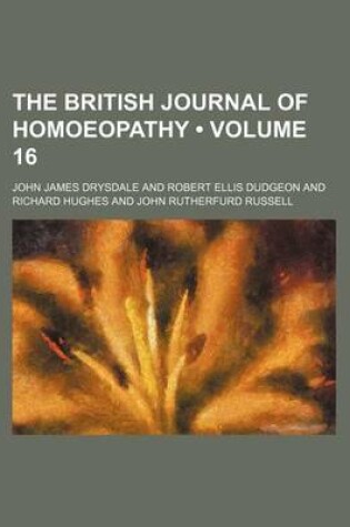 Cover of The British Journal of Homoeopathy (Volume 16)