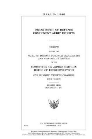 Cover of Department of Defense component audit efforts